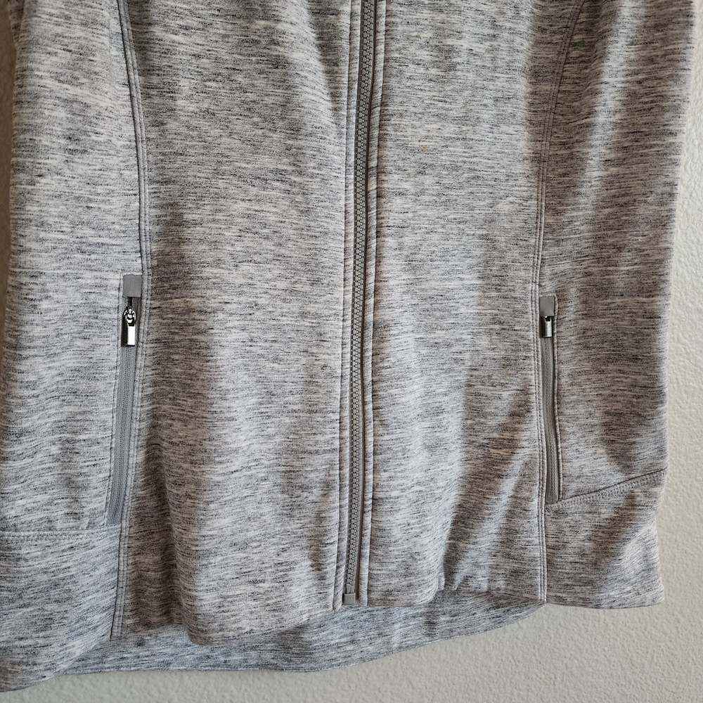 Athleta Heathered Gray Quilted Shoulder Full Zip Vest - Size M - Picture 7 of 10